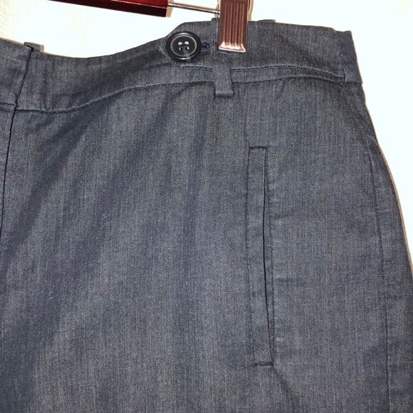 LOFT 6 Denim Like Chambray Navy Cotton Dress Shorts - Picture 5 of 11